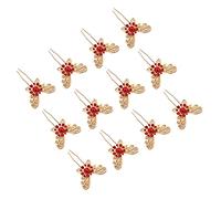 MERRYHAPY 12pièces Épingles à Cheveux Forme De u Avec Design Vintage Strass Pour Mariage Et Événements Spéciaux Doré