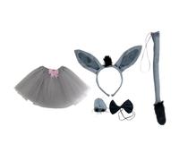 MERRYHAPY 1ensemble Déguisement Âne Complet Avec Oreilles Queue Cravate Et Nez Accessoires De Costume Pour Fête Carnaval Et Halloween
