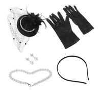 MERRYHAPY 1ensemble Fascinators Vintage Ensemble De Chapeau Collier Et Boucles Oreilles Pour Tea Party Et Événements Élégants Accessoires De Mariage Et