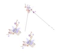 MERRYHAPY 1ensemble Peigne à Cheveux Rétro Pour Mariage Accessoire De Coiffure Chinois Avec Tige Décorative Et Pompons Pour Cosplays Et