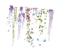 MERRYHAPY 1feuille Autocollant Mural Fleurs De Décoration Murale Amovible Et Colorée Pour Salon Chambre Et Salle De Jeux Stickers Muraux Créatifs Et Élégants Pour Décoration