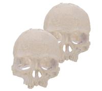 MERRYHAPY 2 pièces Décoration Aquarium Tête de Mort Résine Ornement Réaliste et Résistant à Eau pour Crevettes et Poissons Cachette Mystérieuse pour Terrarium et Habitat Aquatique Lot de