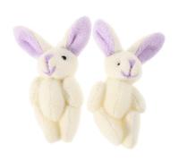 MERRYHAPY 2 Pièces Lot de Peluches Lapin Articulées Confortables Poupées Miniatures Peluche avec Membres Mobiles Décorations pour Pâques Célébrations et Mariages