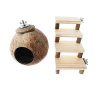 MERRYHAPY 2 pièces Nid Naturel pour Petits Animaux Coquille de Noix à Ronger pour Hamster Lot de Compactes et Pratique Environnement Confortable