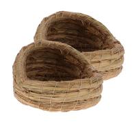 MERRYHAPY 2 Pièces Nid Tissé Paille pour Poules de Naturelle et Facile à Nettoyer Abri Confortable pour Élevage et Repos des Petits Oiseaux