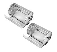 MERRYHAPY 2 Pièces Panier à Griller Rotatif en Acier Inoxydable pour Barbecue et Four Électrique, Chauffage Uniforme, pour Noix et Frites Lors de Repas en Famille ou Restaurant
