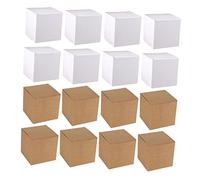 MERRYHAPY 20 pièces Boîte Carrée Papier Kraft pour de Boîtes Carton pour Anniversaires Mariages et