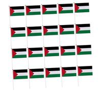 MERRYHAPY 20 pièces Drapeaux Palestiniens Portables Polyester Résistant Drapeaux à Main pour Décoration Intérieure et Extérieure Fêtes Événements et Parades