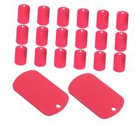 MERRYHAPY 20 pièces Étiquettes Chien Aluminium Rectangulaires Gravables Médailles Identification Personnalisables Accessoires Collier pour Nom et Numéro de Téléphone