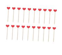 MERRYHAPY 20 pièces Lot Décorations Gâteau Cœur Rouge Valentine S Day Piques Fruit et Cupcake Topper Festive pour Mariage et Dessert