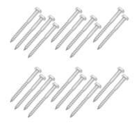 MERRYHAPY 20 Pièces Vis Auto-perceuse en Acier Inoxydable Argenté Tête Hexagonale, Demi-filetage et Pointe Effilée, Pénètre Facilement le Bois, Réduit les Éclats, pour Terrasse Extérieure
