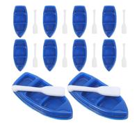 MERRYHAPY 25 Ensembles Petit Bateau Canoë en Résine Bleu avec Rames | Décoration Côtière, pour Micro Paysage Bonsaï et Aquariums, Usage Bureau et Maison, Style DIY