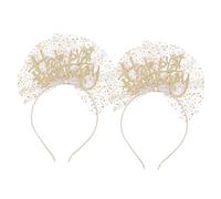 MERRYHAPY 2pièces Accessoires De Fête Anniversaire Couronnes Décoratives Tulle Bandes De Cheveux Photo Pour Célébration Anniversaire Pour Souvenirs Et Amusement Famille