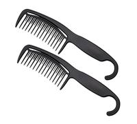 MERRYHAPY 2pièces Peigne à Cheveux Pour Coiffeurs Et Usage Domestique Peigne Démêlant Pour Cheveux Humides Ou Secs Bouclés Ou Raides Noir