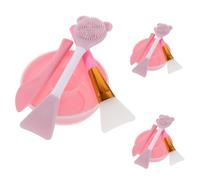 MERRYHAPY 3 Ensembles Kit pour Masque Facial Silicone Doux Pinceau Double Tête et Bol de Mélange Portable Accessoires Visage pour Soins Peau Sensibles et Pratiques