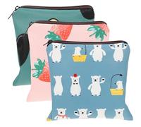 MERRYHAPY 3 Pièces Boite pour Serviette Hygiénique Compacte en Polyester Bouton, Accessoire Féminin Pratique pour Rangement et Protection de L'intimité