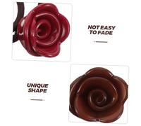 MERRYHAPY 3 Pièces Hair Ties With Rose Charm High Elasticity Flower Ponytail Holders For Women No Damage Suitable For Yoga Travel Beach Wedding Curly Hair