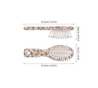 MERRYHAPY 3 Pièces Mini Pocket Hair Brushes Portable Airbag Comb For Wet Dry Hair All Types Lightweight Travel Detangling Brush With Leopard Print Design For Women