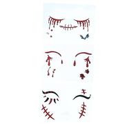 MERRYHAPY 3pièces Autocollants Temporaires Halloween Pour Visage Et Yeux Stickers De Maquillage Mascarade Décorations Effrayantes