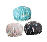 MERRYHAPY 3pièces Bonnet De Douche Imperméable Double Couche Bonnet De Bain Anti-noirceur Bleu Lac Gris Noir Fournitures De Douche