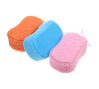 MERRYHAPY 3pièces Éponge De Bain Exfoliante Mousse Gommage Doux Pour Corps Et Shampooing Éponge De Pour Adulte Couleurs Aléatoires