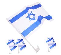 MERRYHAPY 4 pièces Drapeau Israël Voiture Polyester Résistant Décoloration Décoration Fenêtre Festival