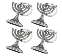 MERRYHAPY 4 pièces Porte-clés Pendentif Acier Inoxydable Charme Religieux Rétro pour Hanoucca Accessoire Polyvalent pour Bijoux et Décorations Festives