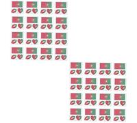 MERRYHAPY 50 Feuilles Imperméable À L'Eau Sport Visage Autocollant Drapeau Autocollants Patriotique Autocollant Drapeau National Tatouage Championnat Européen Jeux Autocollant Pour La