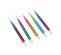 MERRYHAPY 5pièces Stylo Silicorne Double Tête Pour Manucure Outils De Nail Art Avec Embossage Et Préhension De Gemmes