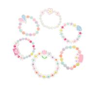 MERRYHAPY 6 pièces Bracelets Garçon Fille Perles Plastique Elastiques Bijoux Fille Cartoon Colorés et Lumineux
