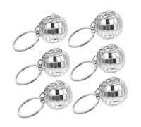 MERRYHAPY 6 pièces Lot de Porte-clés Boules Disco Argentées Accessoires Festifs Légers et Compacts pour Décoration et Cadeaux de Fête