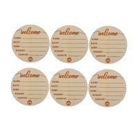 MERRYHAPY 6pièces Cartes De Naissance Bois Pour Plaques Mensuelles Bois Pour Photographies De Nouveaux-nés Accessoires Photo Mémorables Pour Garçons