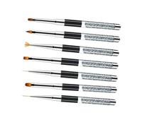 MERRYHAPY 7 pièces Set de Pinceaux Nail Art avec Manche Drill Pinceaux Fins et Outils de Peinture pour Femmes et Débutantes Kit Professionnel Léger pour Manucure Précise