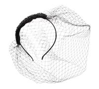 MERRYHAPY Accessoires De Cheveux Rétro Voile Noir Perlé De Mariée Première Faire La Fête Pour Femme Mariage Coiffe En Maille De Diamant Couvre-chef Femme Maille Coiffe Maille Coiffe De Dame