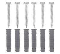 MERRYHAPY Ancrage pour cloison sèche en acier 6pcs Vis autotaraudeuse Chevilles autoperceuses avec tubes en plastique pour installation de support mural climatiseur