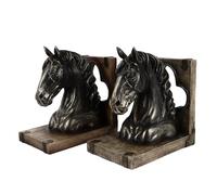 MERRYHAPY Arrêt de Livre Tête de Cheval Rétro en Résine, 1 Paire