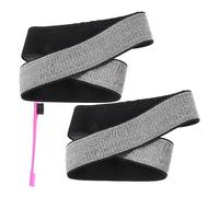 MERRYHAPY Bandes De Postiche Antidérapantes 3 Pcs Réglables Épaisses En Tissu Élastique Pour Femmes Confortables Adaptées Aux Salons De Beauté Avec 2 Bandes Argentées Et 1 Bandeau Rose