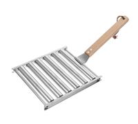 MERRYHAPY Barbecue Portable Acier Inoxydable pour Saucisses Poignée Amovible Résistante à Haute Température pour Camping Plein Air