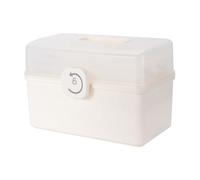 MERRYHAPY Boîte à Remède Blanche en Plastique Poignée, Étui Multicouche Portable pour Rangement Pharmacie Maison, Organisateur Multifonctionnel Grand Volume