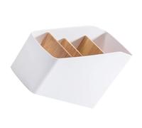 MERRYHAPY Boîte de Rangement en Abs et Bois pour Télécommande Compartiments Multiples Maintien et Classification Efficaces Organiseur Pratique pour Maison et Bureau