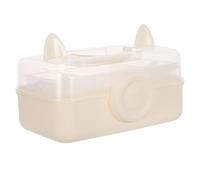 MERRYHAPY Boîte de Rangement en Plastique Blanc pour Remède Portable avec 3 Niveaux, Compartiments Réglables et Poignée pour Gestion Pratique des Vitamines et Pilules à Domicile