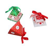 MERRYHAPY Boîtes en Papier Décorations Classiques Lot de 15 de Noël pour Bonbons Liens Rubans et Étiquettes, pour Table de Fête ou Comptoir D'accueil