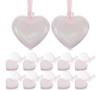 MERRYHAPY Boîtes en Plastique de Cœur Semi-Transparentes pour Saint-Valentin 15 Pièces Couleur Rose Décorations de Fête Polyvalentes à Remplir pour Bonbons Bijoux et Présents