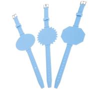 MERRYHAPY Bracelets Mémo Réutilisables Bloc-notes Portable en Silicone Bleu Lot de 3 Surface Effaçable, Étanches et Ajustables pour Rappels et Organisation Travail pour Infirmières