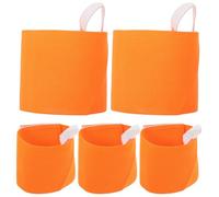 MERRYHAPY Brassards de Capitaine Fermeture Scratch Adhésive Lot de 5 pour Garçon et Filles en Nylon Orange, Réglables Design Solide et Pratique pour Matchs Sportifs
