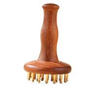 MERRYHAPY Brosse de Massage Bois de Santal et Laiton Outil Manuel Ergonomique pour Dos Abdomen Cuisses et Bras Détente et Pression des Points Dacupuncture