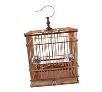 MERRYHAPY Cage à Oiseaux Carbonisé Cage Portable pour Chardonnerets et Petits Oiseaux Habitat Naturel avec Porte Ergonomique pour Bureau Jardin et Balcon