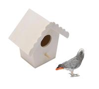 MERRYHAPY Cage à Oiseaux en Bois Blanc et Entrée Facile Design Branches Simulées pour Oiseaux de Compagnie Moyens Extérieur pour Décoration Extérieure