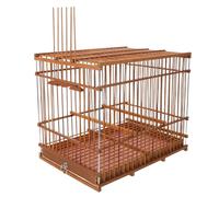 MERRYHAPY Cage à Oiseaux Rectangulaire en Bambou Carbonisé Violet 30X20X24 CM Légère et Portable avec Poignée Petite Cage Vintage pour Perruches Conures et Pinsons en Intérieur et