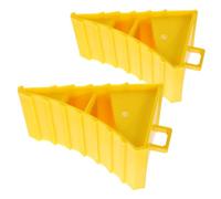 MERRYHAPY Cales de Roue Triangulaires Bloc de Roue Compact Antidérapant en Bois Robuste Lot de 2 15,5 X 10 X 10 Cm Stabilisateur de Pneus pour Voiture, Remorque et Moto pour Voyage